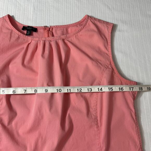 TALBOTS Petites Zip Back Top P10 Sleeveless Salmon Pink Classic Preppy Chic - Picture 6 of 6